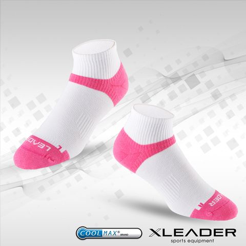 LEADER ST-06 Coolmax專業排汗除臭 機能運動襪 女款 白桃