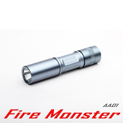 加碼贈送一顆全新3號電池Fire Monster 15W 鋁鎂合金超迷你手電筒CREE R2 激白光 LED AA01 (科技銀)