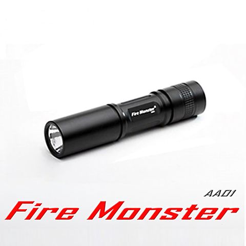加碼贈送一顆全新3號電池Fire Monster 15W 鋁鎂合金超迷你手電筒CREE R2 激白光 LED AA01 (戰術黑)