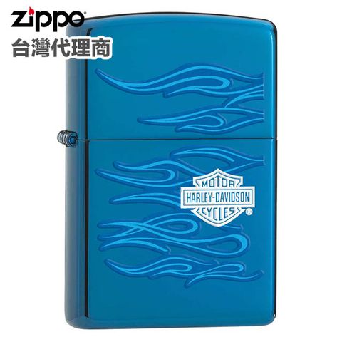 Zippo 哈雷藍寶鬼魅 ; 藍寶射印 防風打火機