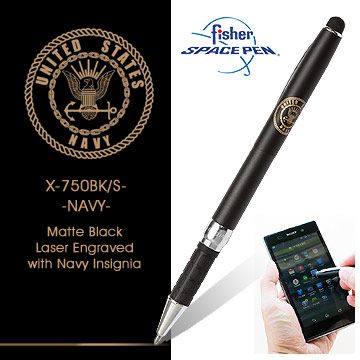 Fisher  Stylus Space Pens 觸控兩用筆-霧黑色X-750BK/S-NAV