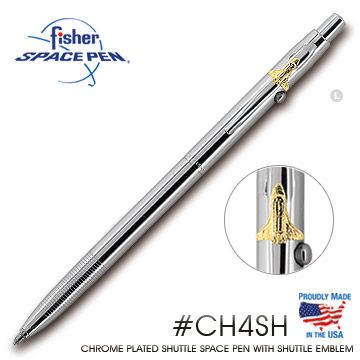 Fisher Space Pen 銀色筆身太空梭徽章筆夾太空筆 #CH4SH