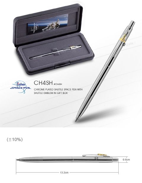 Fisher Space Pen 銀色筆身太空梭徽章筆夾太空筆#CH4SH - PChome 24h購物