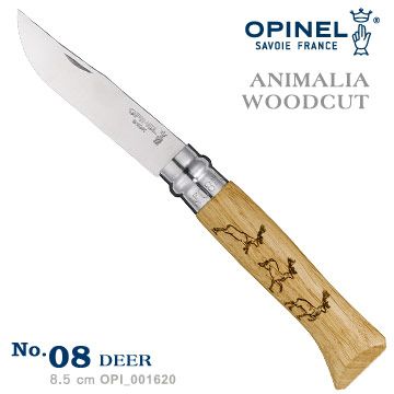 OPINEL ANIMALIA - WOODCUT 法國刀動物圖騰系列-鹿圖騰(No.08 #OPI_001620)