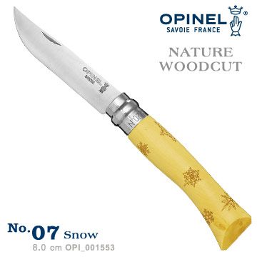 OPINEL  NATURE - WOODCUT 法國刀自然圖騰系列-雪花圖騰(No.07 #OPI_001553)