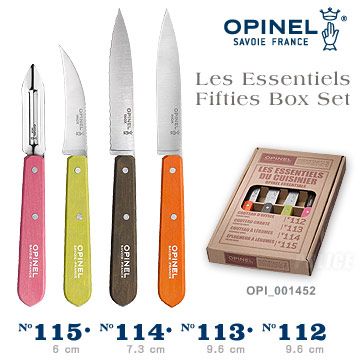 OPINEL Les Essentiels Fifties Box Set 法國彩色不銹鋼廚房刀具件組(#OPI_001452)