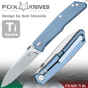 FOX KNIVES Terzuola 折刀/陽極藍鈦柄#FX-525Ti BL