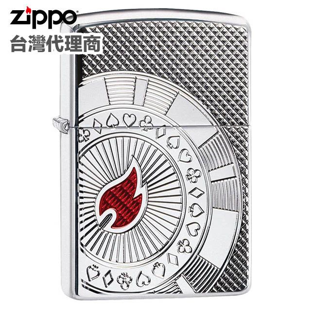 Zippo  Armor High Polish Chrome-Deep Carve/Epoxy Inlay 防風打火機