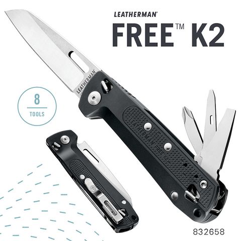 LEATHERMAN FREE K2 多功能工具折刀(平刃/灰色握柄) #832658