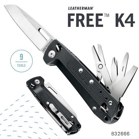Leatherman FREE K4 多功能工具折刀(平刃/灰色握柄) #832666