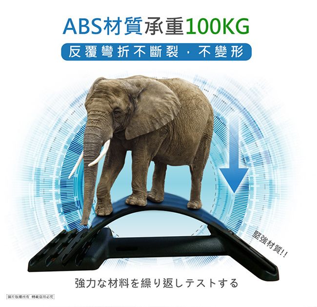 ABS材質承重100KG反覆彎折不斷裂,不變形強力な材料を繰り返しテストする圖片版權所有轉載用必究堅強材質!!