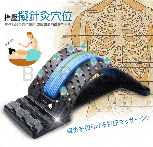 指壓擬針灸穴位多凸點針灸穴位按壓,如同專業師傅親手針灸快適!!(6)中穴(3)B疲労を和らげる指圧マッサージ!!
