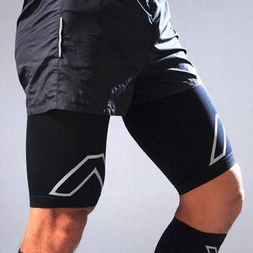 SHAPER MAN-耐力機能壓縮大腿套(個性黑)防抽筋/免痠痛/增加肌耐力/賽後恢復
