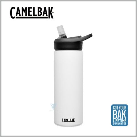 贈防塵蓋CamelBak CB1649101060 - 600ml eddy+多水吸管保冰/溫水瓶 經典白