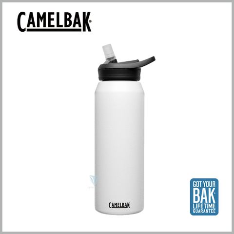 贈防塵蓋CamelBak CB1650101001 - 1000ml eddy+多水吸管保冰/溫水瓶 經典白