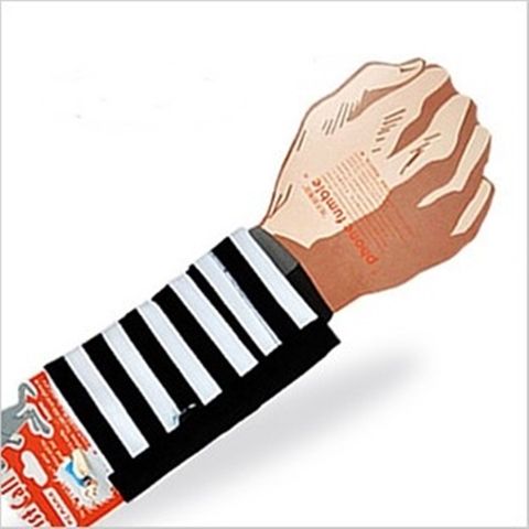PCMAMA多用途運動手臂套手機套手腕袋手腕套Wrist Bag(黑白二道WC049;可放零錢紙鈔信用卡悠遊卡一卡通)