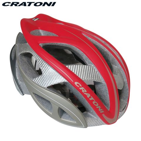 5折 競賽指定品牌CRATONI 德國專業品牌 TERRON 公路車用安全帽/碳纖維支架-紅