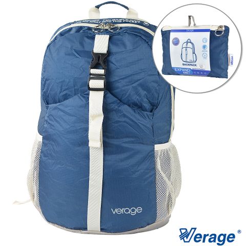 可摺疊方便隨身攜帶Verage~維麗杰 旅用加大摺疊後背旅行袋(藍)