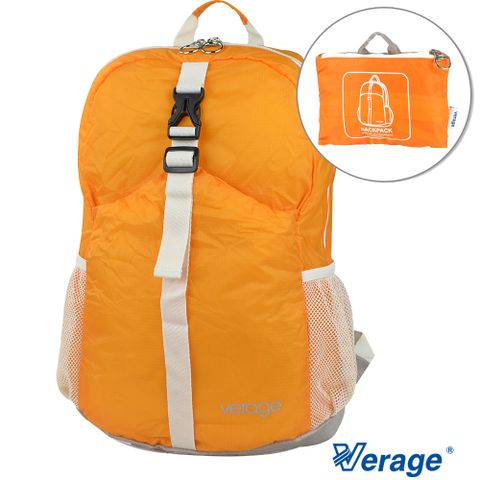 可摺疊方便隨身攜帶Verage~維麗杰 旅用加大摺疊後背旅行袋(橘)