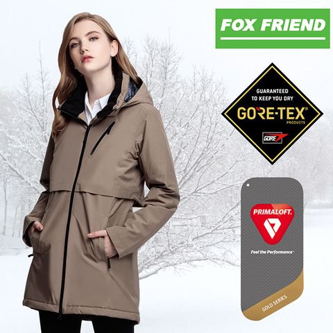 Fox Friend 狐友 GORE-TEX + Primaloft 單件式長外套 女款深卡 #1086