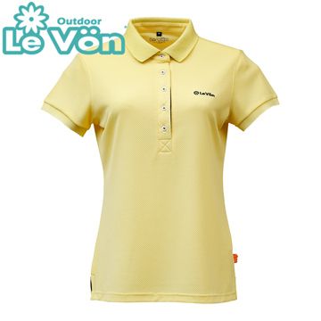 【LeVon】LV7429 - 女吸濕排汗UV短袖POLO衫 - 奶油黃《 MIT台灣製造 / 排汗快乾 / 抗紫外線 / 輕薄舒適 》