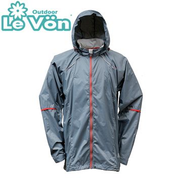 【LeVon】LV3346 - 男抗紫外線單層風衣 - 鐵灰《 抗紫外線UPF30+ / 輕量化194.5g / 可收納，繫於腰部小巧便攜 / 反光 / 防潑水 / 抗污耐髒 / 帽子可收 / YKK拉鍊 》