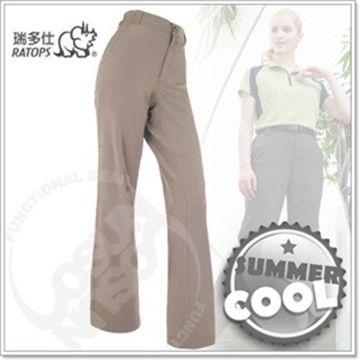 瑞多仕-RATOPS 女款 彈性快乾休閒長褲_女款 彈性快乾休閒長褲_暗褐色 DA3177 B