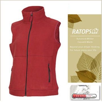 RATOPS 瑞多仕 - 女款 Thermolite 推毛防潑水背心.禦寒開襟背心_DH6127 玫瑰紅色 V1