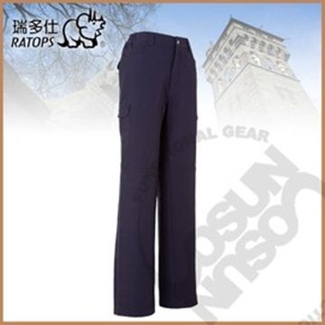 瑞多仕-RATOPS 女彈性磨毛保暖長褲_DA3627 暗藍紫色 V1