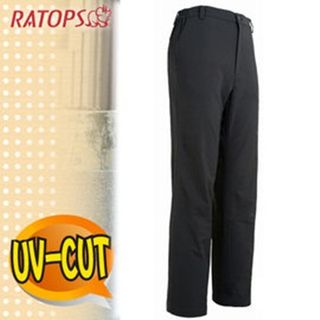瑞多仕-RATOPS 男彈性刷毛抗UV保暖長褲(基本款)_DA3643 黑色 V1