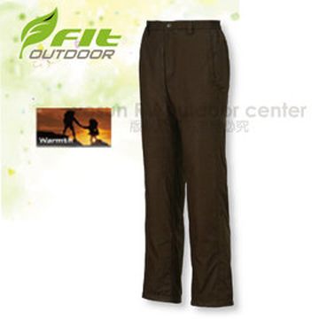 【FIT】男新款 天鵝絨抗風保暖長褲/內層刷毛保暖/褐色 EW1804