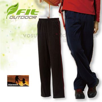 【維特 FIT】男新款 雙刷雙搖保暖長褲/蓄熱保暖透氣/經典黑 EW1805