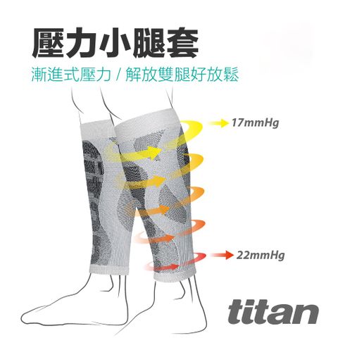 Titan 太肯 壓力小腿套_白色