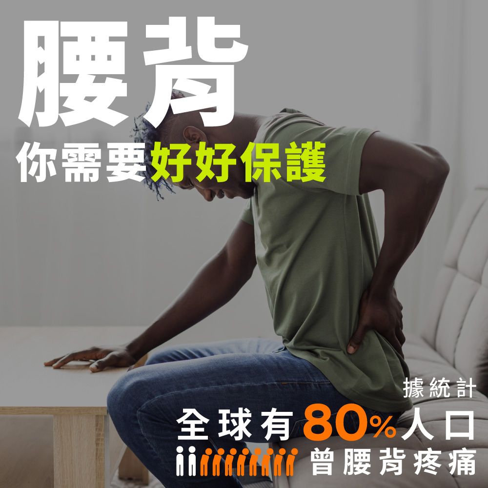 腰背你需要好好保護據統計全球有80%人口曾腰背疼痛