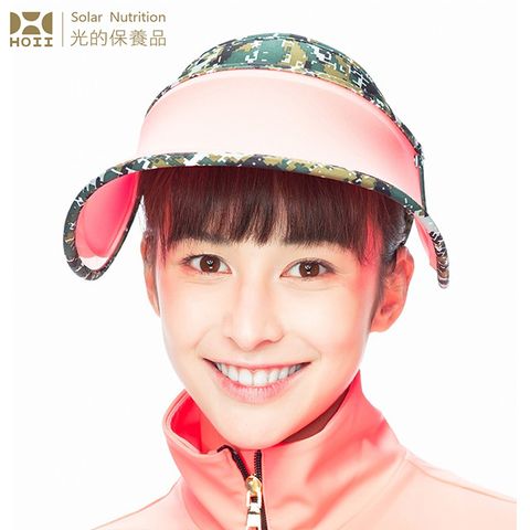 【后益 HOII】馬賽克冰冰帽★紅光-UPF50+抗UV防曬涼感先進光學機能布