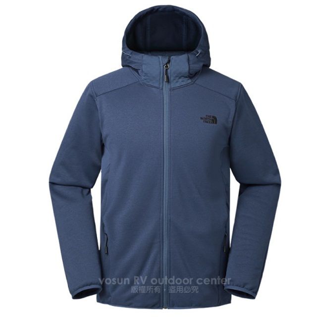 The North Face 北面 男新款 多孔式DWR防潑水防風透氣保暖連帽外套_366B 暗藍 N