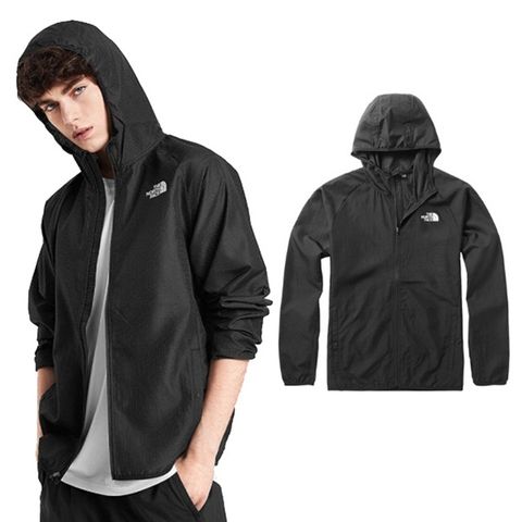 【美國 The North Face】男新款 超輕防潑水風衣式連帽外套/夾克_4CL2-JK3 黑 N