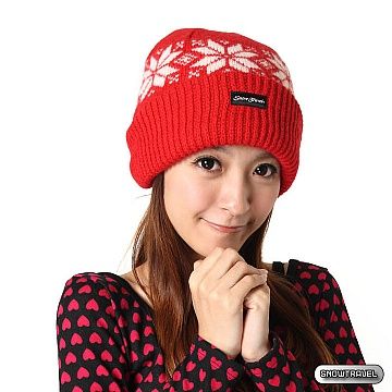 SNOW TRAVEL 3M防風透氣保暖羊毛帽(雪花紅色)