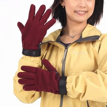 《SNOW TRAVEL》小羊皮WINDBLOC酒紅色防風保暖手套