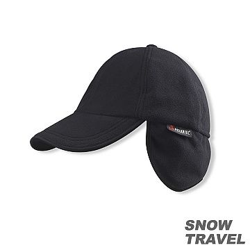 SNOW TRAVEL 雪之旅 WINDBLOC 防風保暖遮耳棒球帽(黑色)