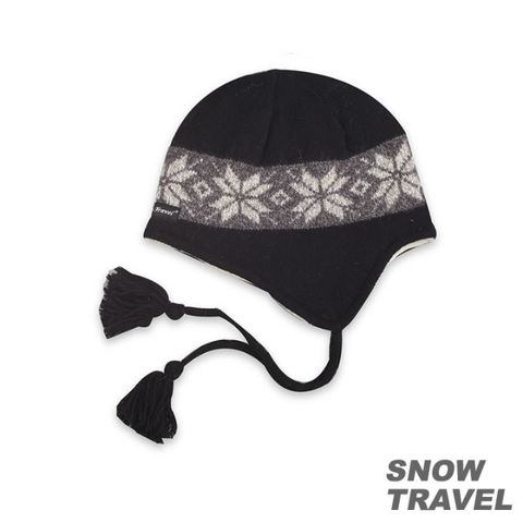 SNOW TRAVEL 雪之旅 SNOWTRAVEL 3M防風透氣保暖羊毛遮耳帽 (黑色)