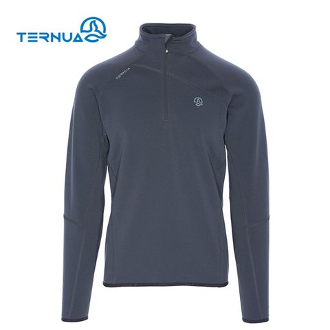 TERNUA 男Power Stretch Pro半門襟保暖上衣1206561 / 2109藍灰