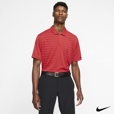 Nike Dri-FIT Tiger Woods 男 條紋Polo衫 紅 BV0351-687