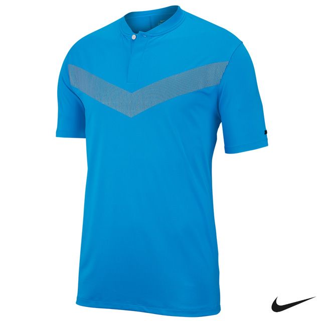 NIKE 耐吉  Golf Tiger Woods 男 運動短袖立領 藍 BV0502-406