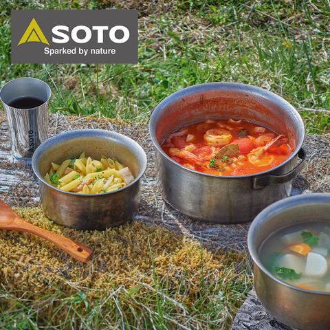 SOTO 便攜收納戶外不銹鋼鍋具8件組 ST-950