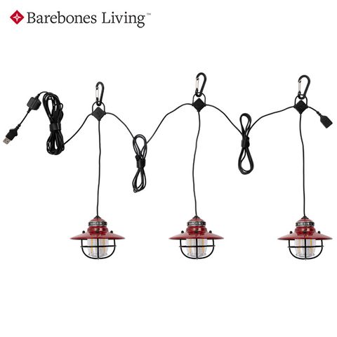 Barebones 串連垂吊營燈Edison String Lights LIV-267【3入組｜紅色】
