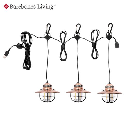 Barebones 串連垂吊營燈Edison String Lights LIV-269【3入組｜古銅色】