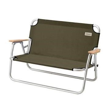 【南紡購物中心】 【Coleman】輕鬆摺疊長椅-綠橄欖/鋁合金折合椅 雙人椅 CM-33807 -早點名露營生活館