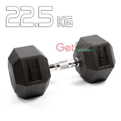 六角包膠啞鈴22.5公斤(22.5kg/舉重/深蹲/重量訓練/伏地挺身器/肌力訓練/二頭肌/胸肌)