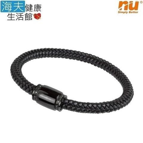 【南紡購物中心】 【海夫健康生活館】恩悠數位 NU 鈦鍺能量精品 愛琴海手圈-5 男款 黑鋼20公分 